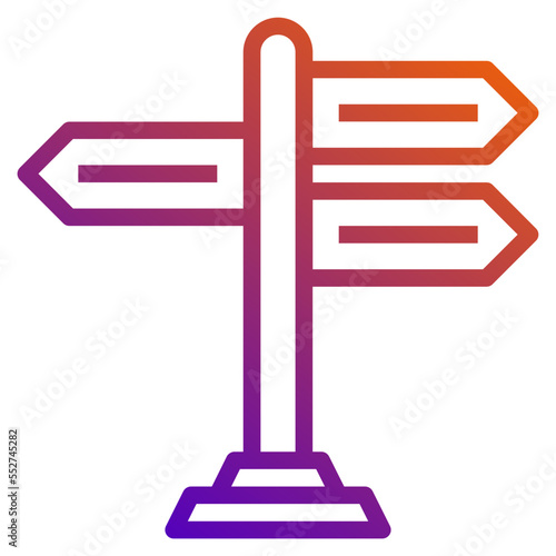 signpost gradient line icon