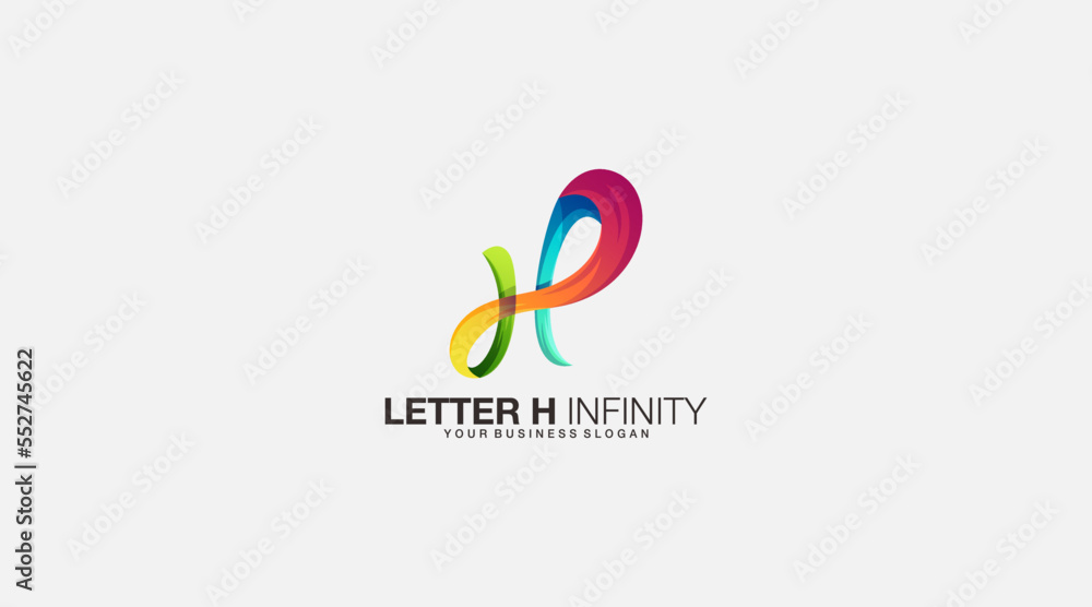 Gradient Letter h infinity vector template logo design icon
