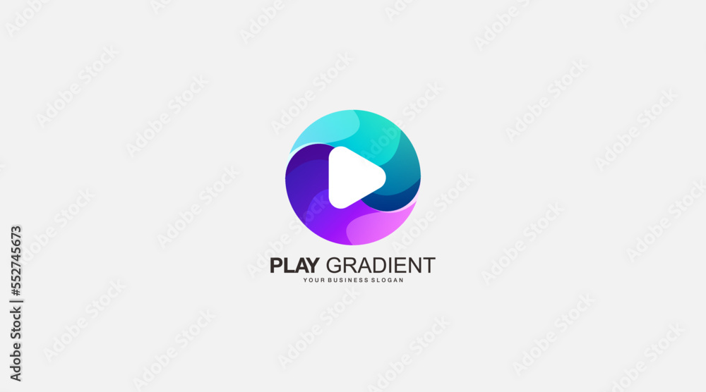 Play gradient logo vector icon design template Play gradient logo vector icon design template