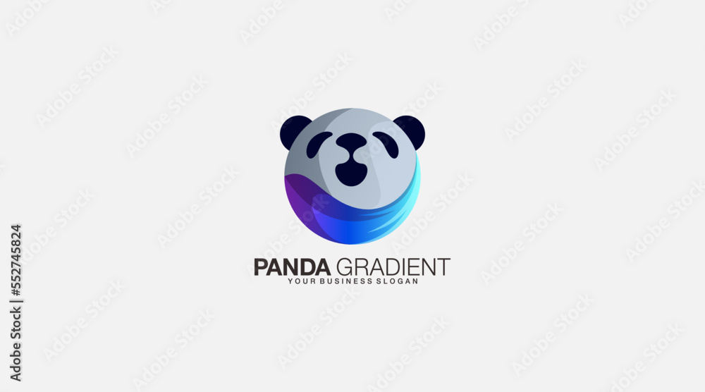 Panda gradient vector logo design template symbol Panda gradient vector logo design template symbol