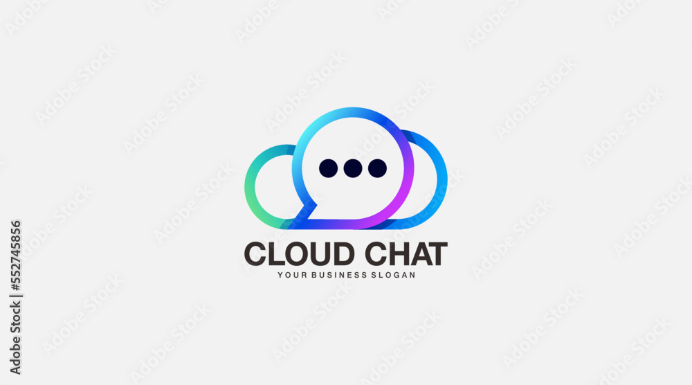 Cloud chat vector logo design symbol illustration Cloud chat vector logo design symbol illustration