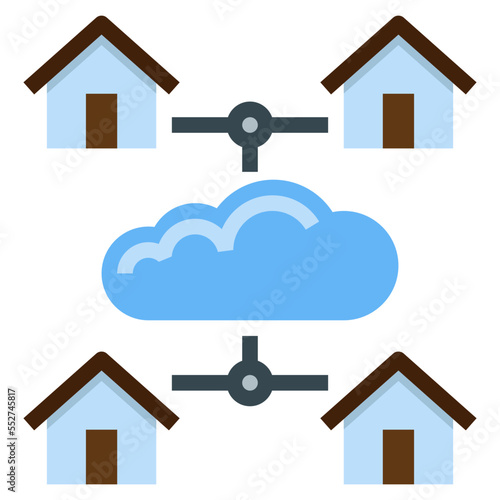 cloud transmit flat icon