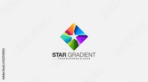 Star gradient vector logo design illustration