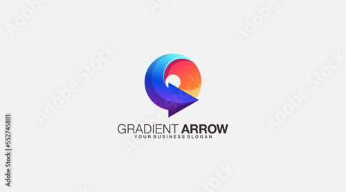Free Download Gradient arrow vector logo design template icon - GFXLoad