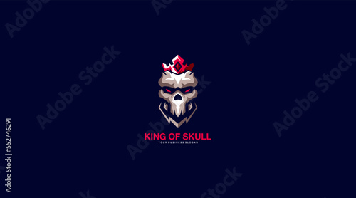 King of skull vector logo design illustration symbol