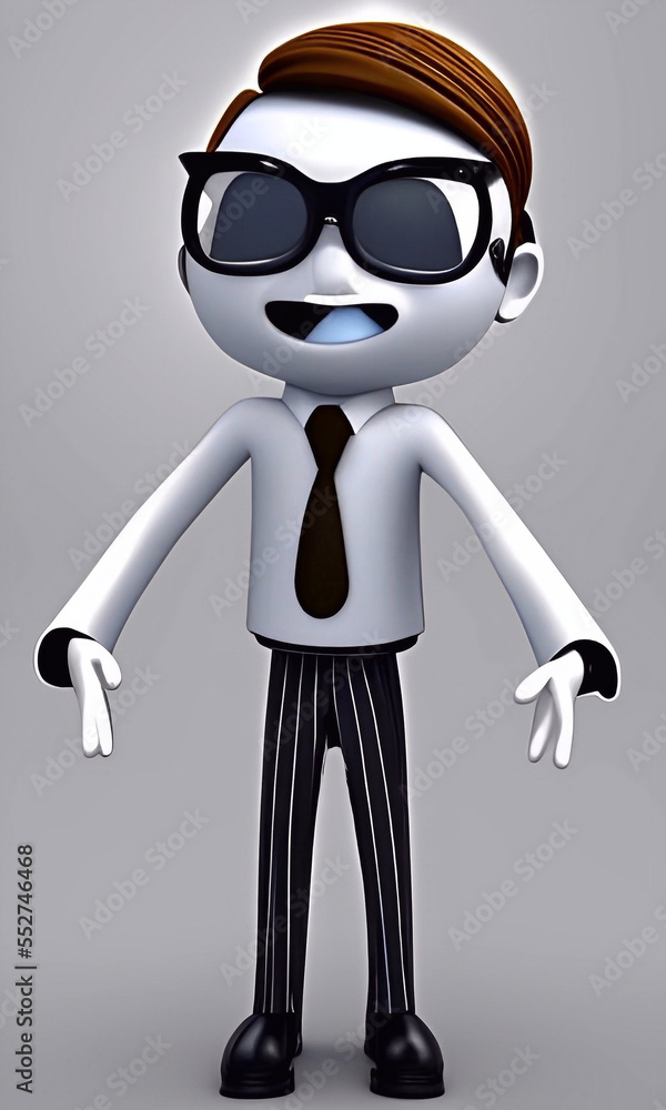 3d person with glasses in suit 3d person with glasses in suit