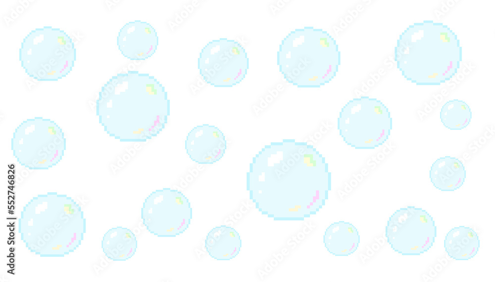 Pixel Art Soap Bubble Pattern