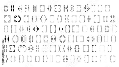 Set Black Simple Line Collection Different Doodle Brackets, Parentheses, Braces Elements Vector Design Style Sketch Isolated Illustration For Banner