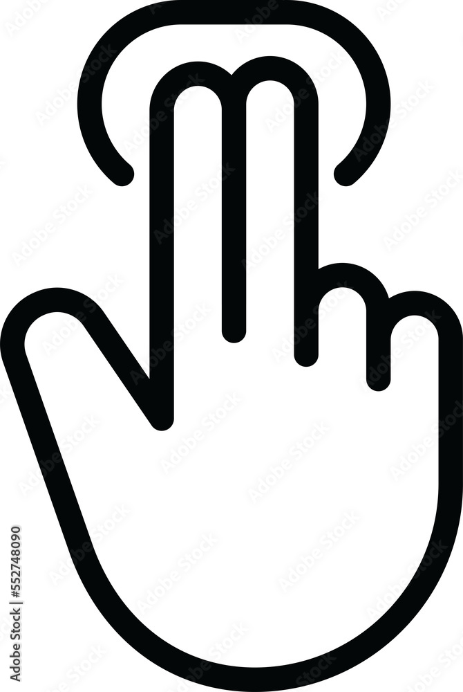 Fingers touch linear icon. Fingers touch linear icon.