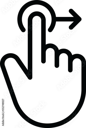 Fingers swipe linear icon.