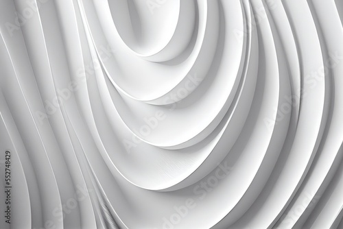 Abstract white waved background. Monochrome. generative art