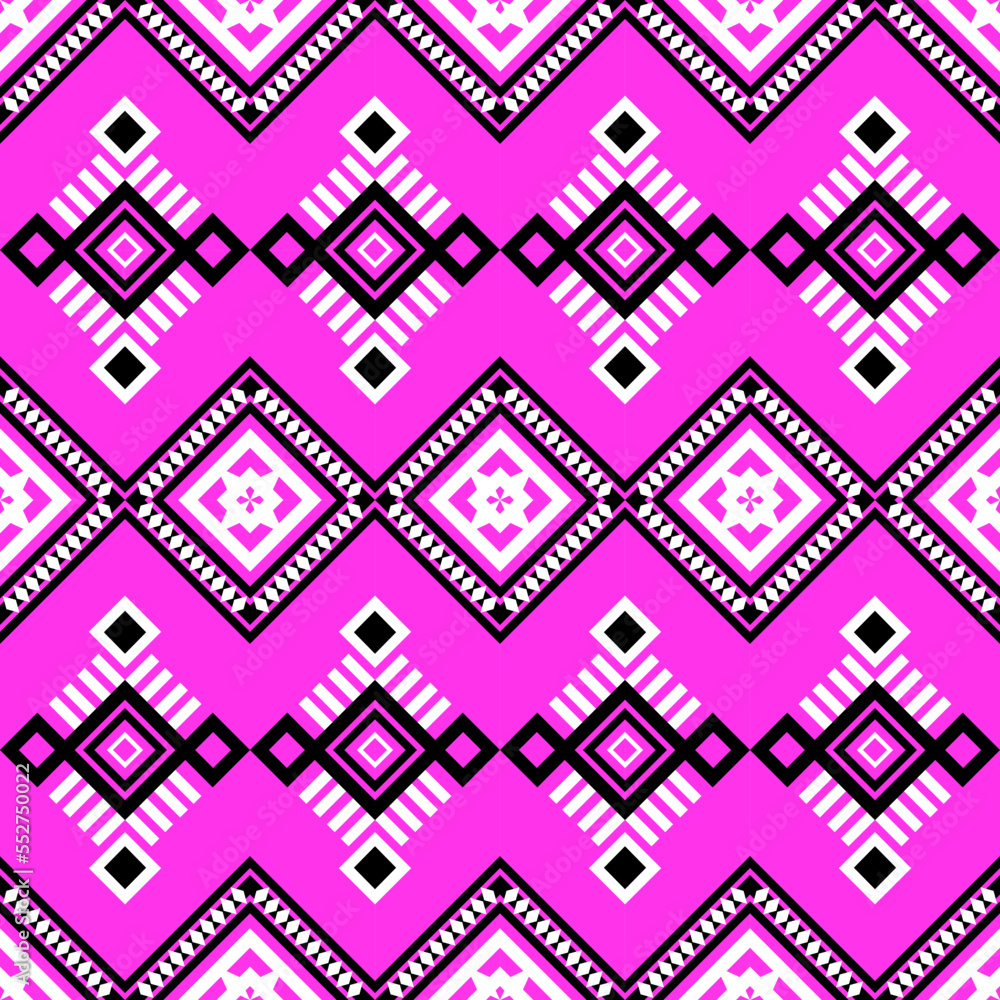 Abstract seamless pattern of geometric shapes and elements. Colorful trendy seamless pattern.