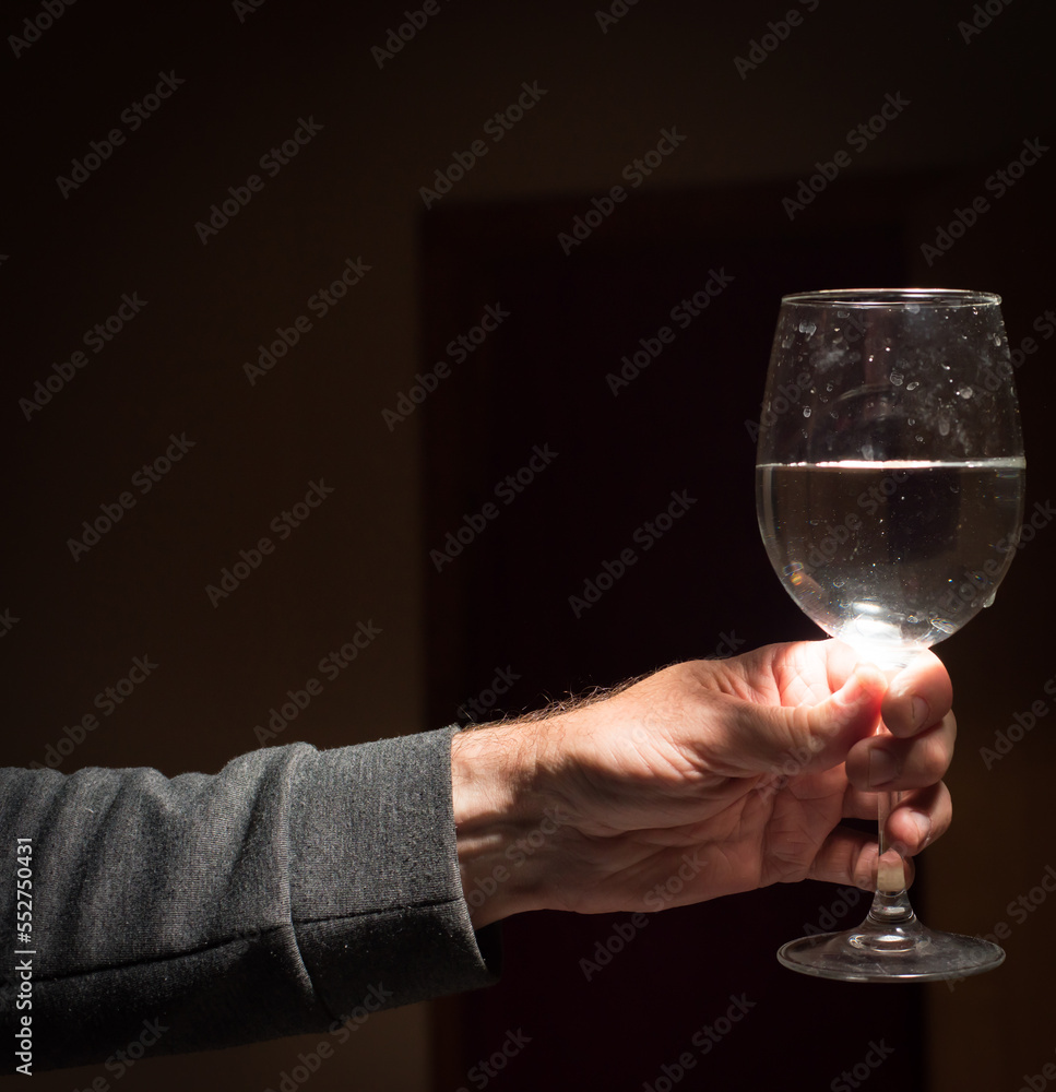 glass of wine on a dark background