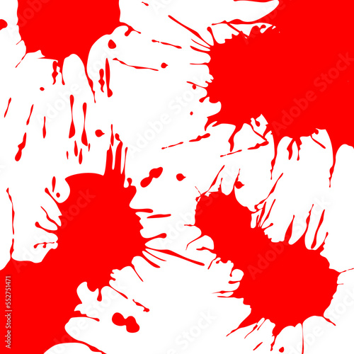splash of blood in red vector illustration. Blood splatter. Blood Drops. 