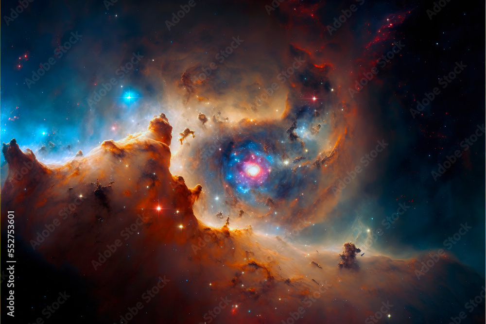 fantasy ai generative visualisation of Carina Nebula in a deep galaxy in space