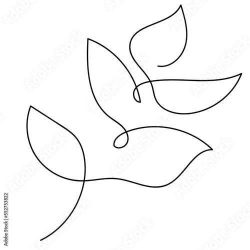 Abstract Flower Leaf single line