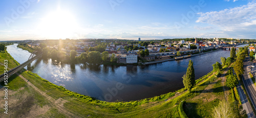 Beautiful aerial view of the old town of Gorzów Wlkp Lubuskie Voivodeship Poland.