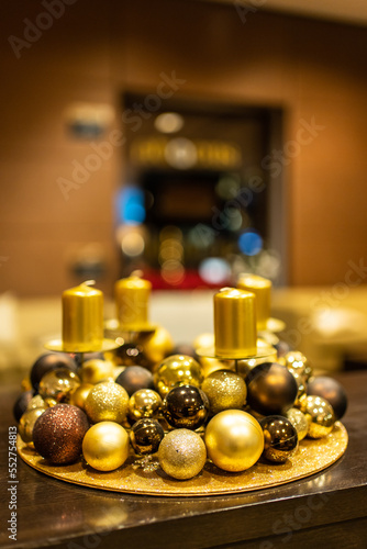 Advent wreath Gold christmas decoration