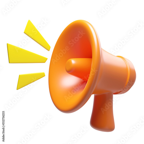 Megaphone makes voice louder 3d render