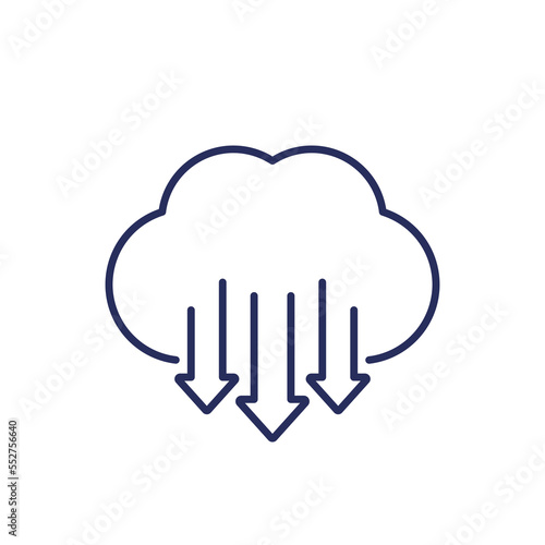 co2 gas and carbon emission reduction line icon