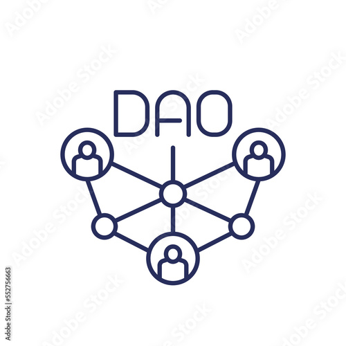 DAO community line icon on white