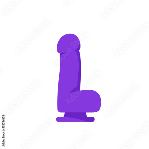 dildo icon, sex toy on white, flat design