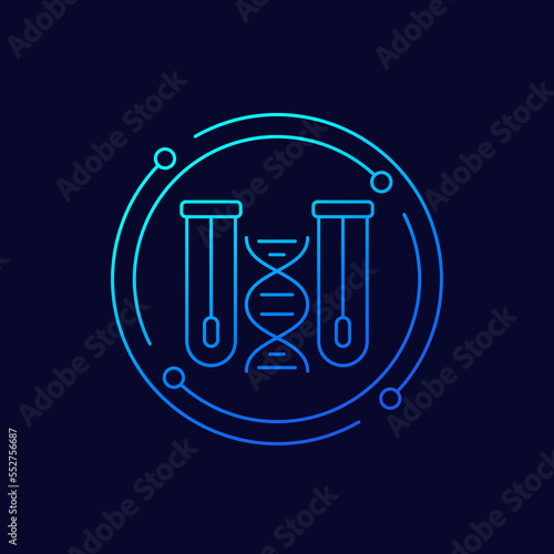 dna swab tests icon, linear design