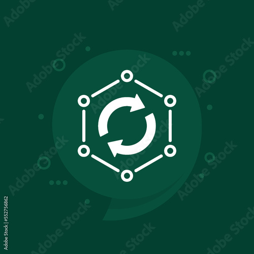 recycled polymer or plastic vector icon