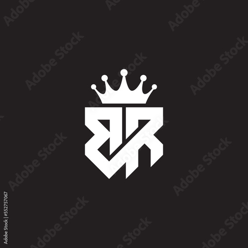 BR or RB letters logo initials monogram shield and crown geometric