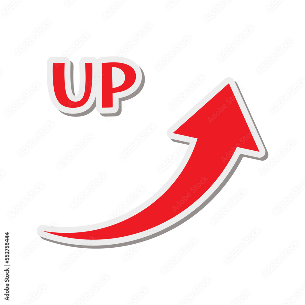 右肩上がりの矢印　上昇/UP/成長