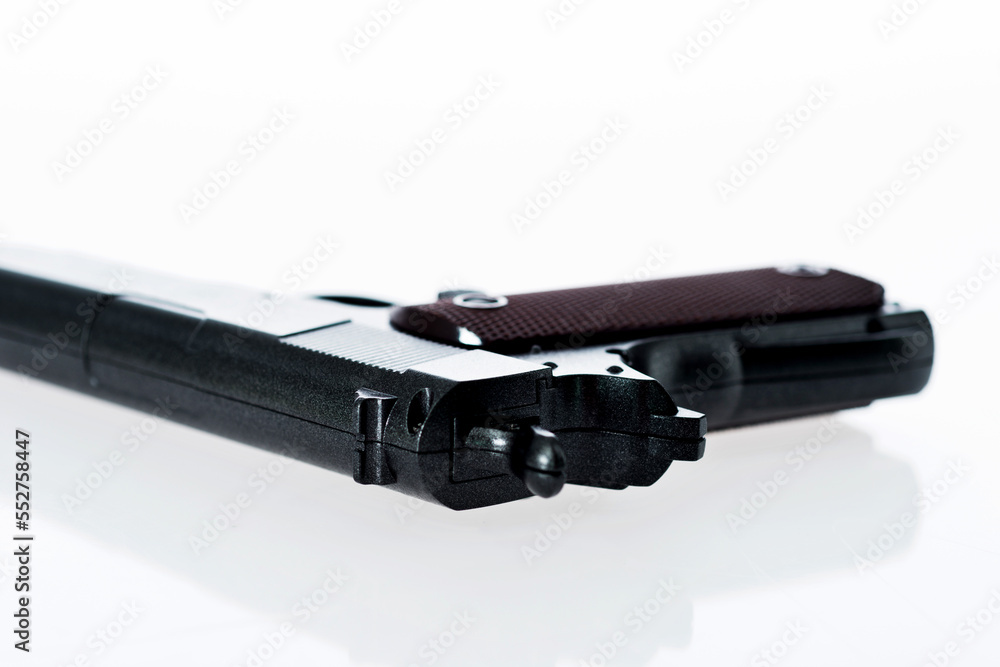 Black gun isoalted on white background Black gun isoalted on white background