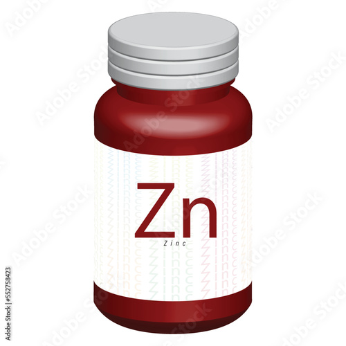 bottle of medicine,3d render zinc tablet bottle 