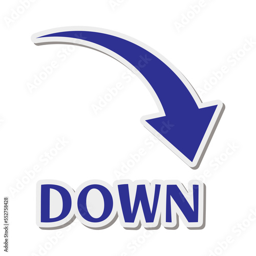 右肩下がりの矢印　下降/DOWN
