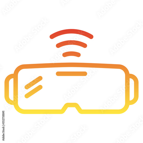 vr glasses gradient line icon