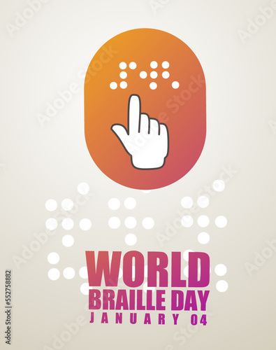 World Braille day January 04 vector illustration, suitable for banner poster or card