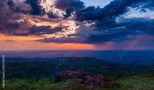 sunset in the mountains