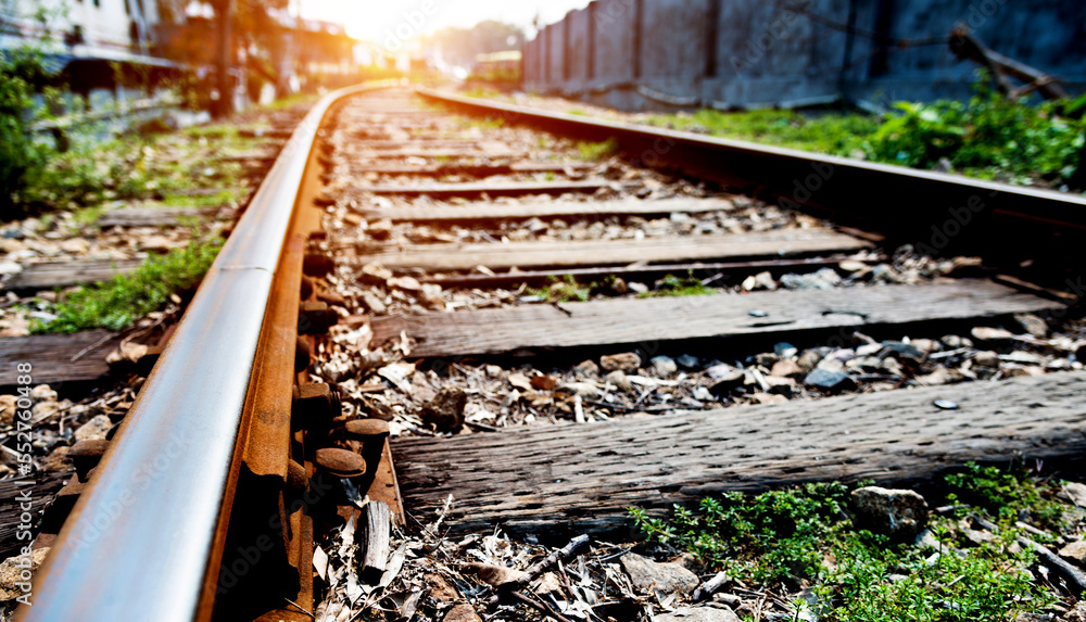 Straight railway line for train Straight railway line for train