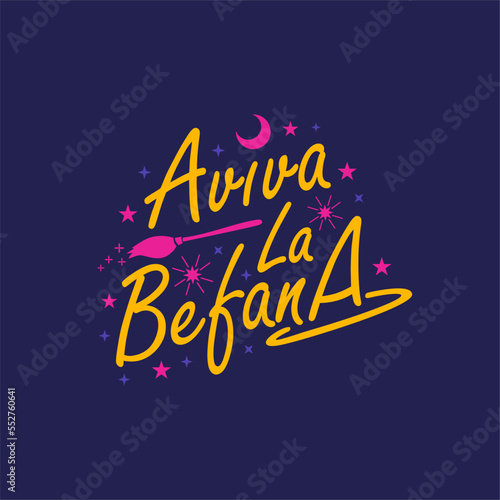 aviva la befana text design poster template