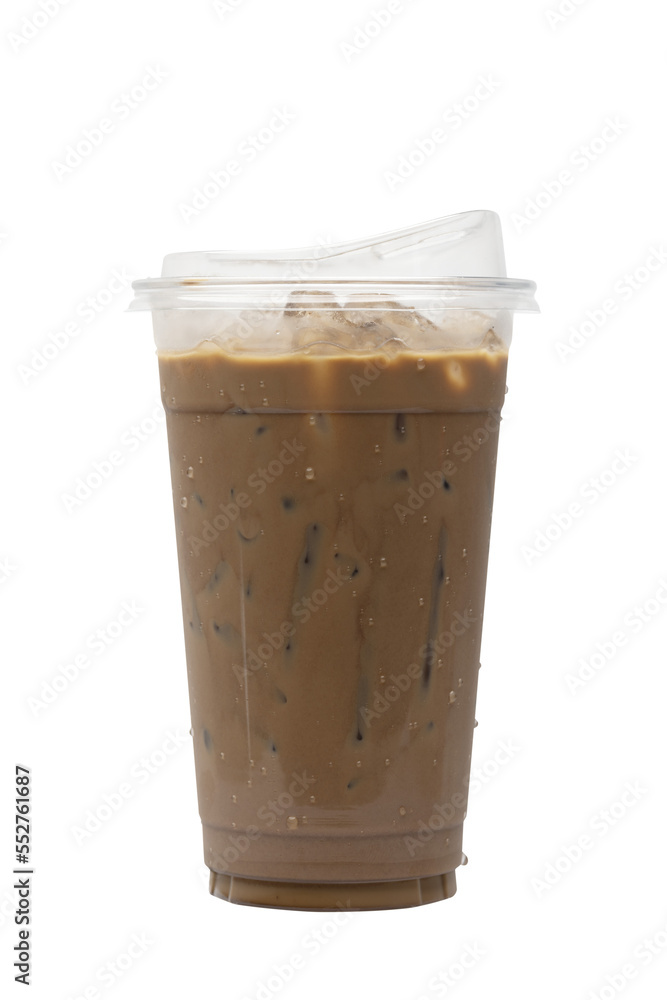Ice coffee in plastic cup isolated on transparency background Ice coffee in plastic cup isolated on transparency background
