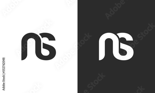 ns, sn letters monogram lettermark logo design icon concept