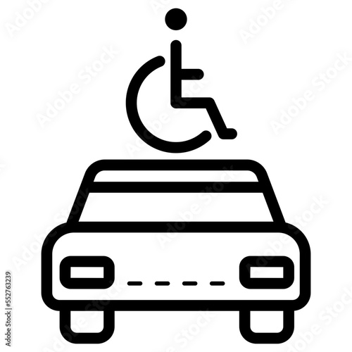 car with accessible sign icon