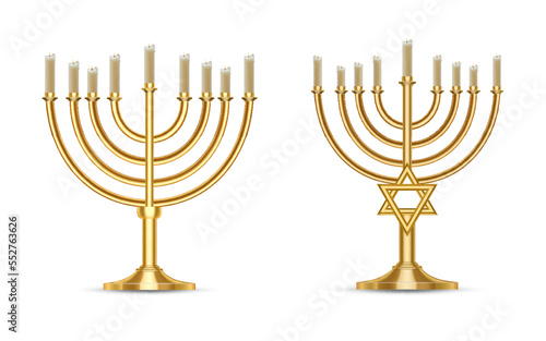 Candlestick for Hanukkah. Hanukkah jewish holiday concept. EPS10 vector