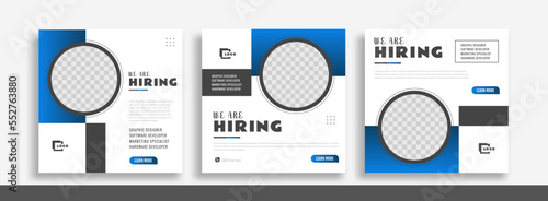 We are hiring job vacancy social media post banner design template. We are hiring job vacancy square web banner design.	