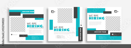 We are hiring job vacancy social media post banner design template. We are hiring job vacancy square web banner design.	