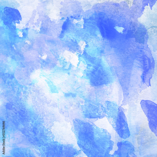 Blue Wet on wet abstract watercolors texture background painting