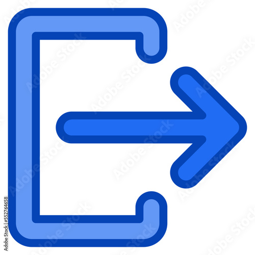 logout blue icon