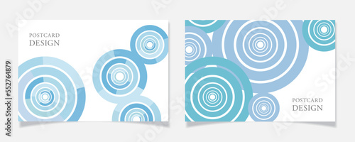波紋のようなサークルで描いたポストカードデザイン【ブルー系】 © en thanks