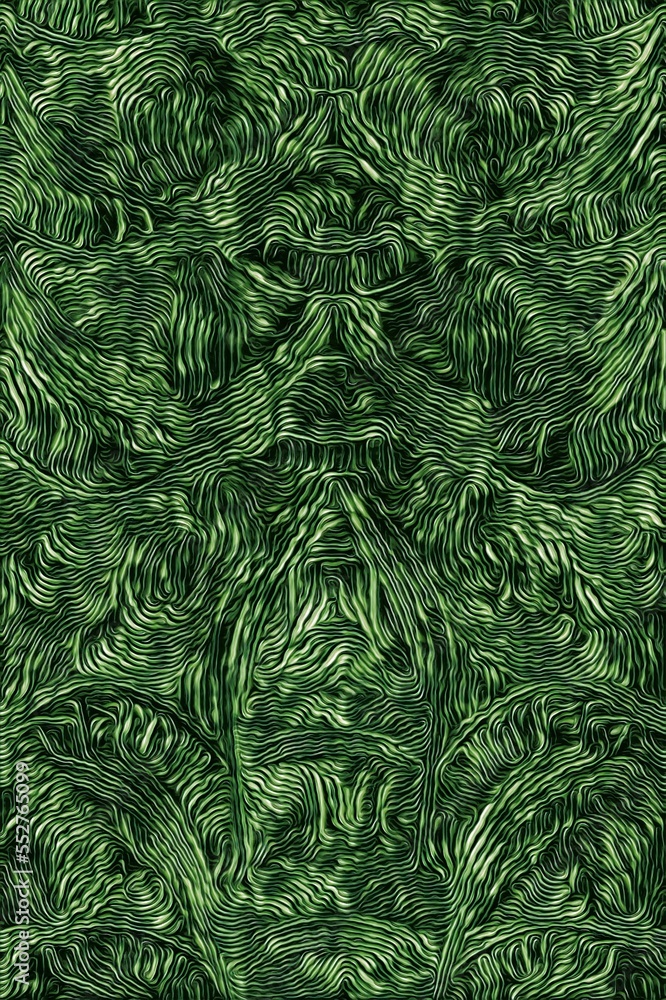 complex green coloured contour design