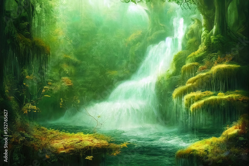 waterfall in the forest © Shades3d