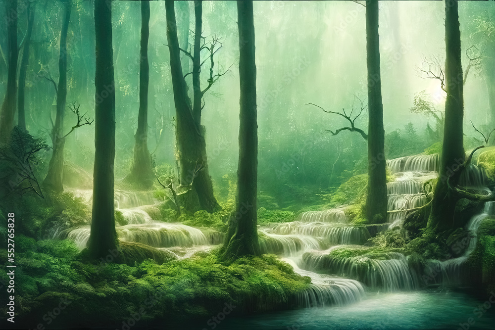 Obraz premium waterfall in forest